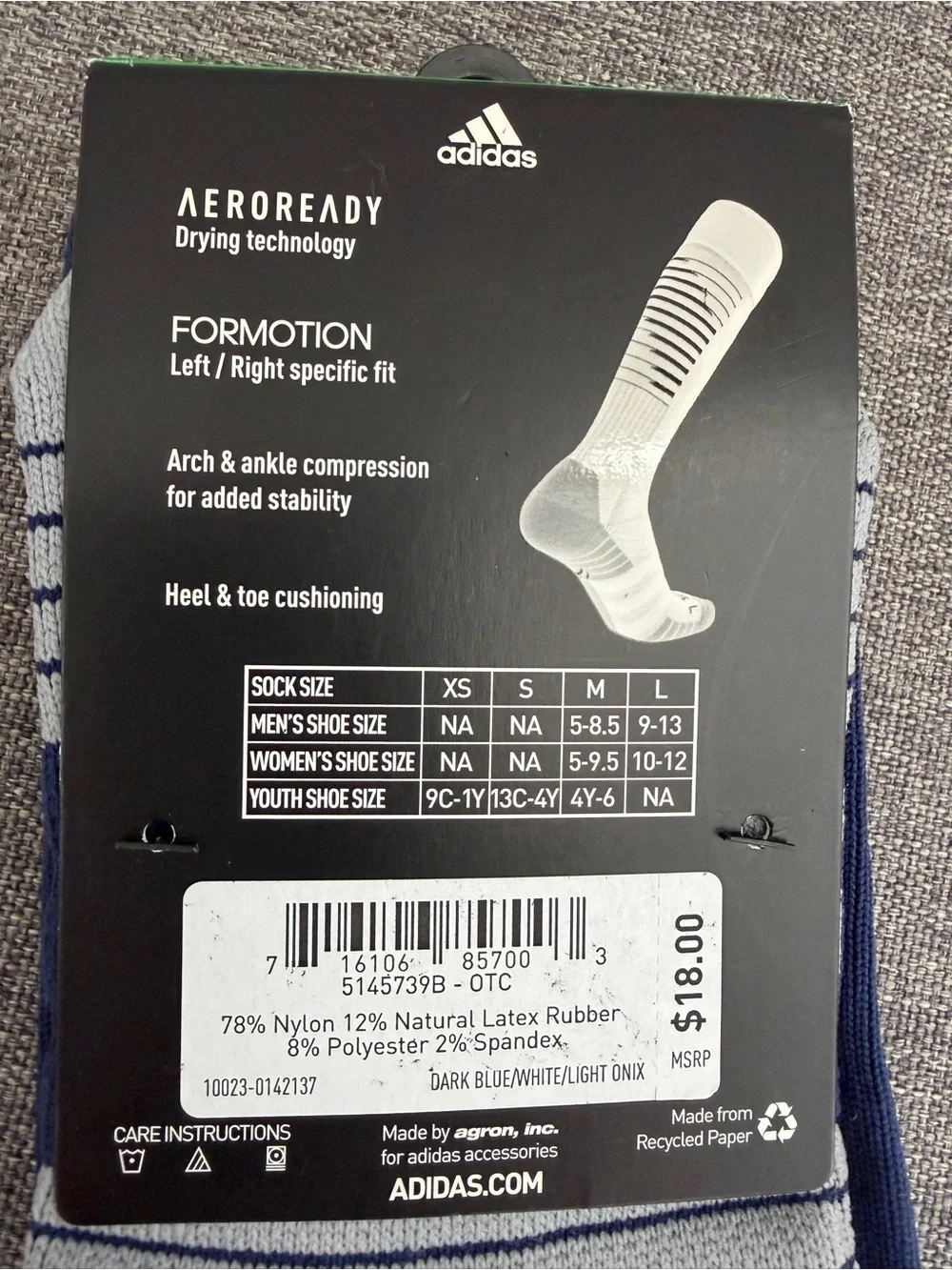 Adidas Youth Blue White Soccer OTC Socks Team Speed II NEW Small 13C-4Y Support
